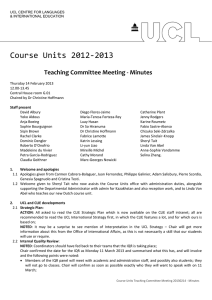 Course Units 2012‐2013  Teaching Committee Meeting ‐ Minutes 