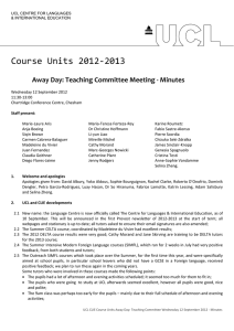 Course Units 2012‐2013  Away Day: Teaching Committee Meeting ‐ Minutes 