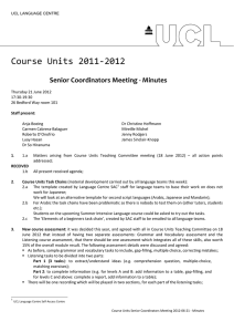Course Units 2011‐2012  Senior Coordinators Meeting ‐ Minutes 