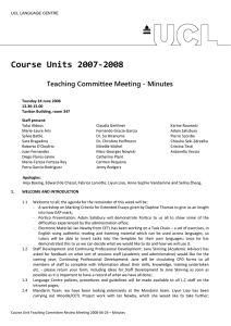 Course Units 2007‐2008  Teaching Committee Meeting - Minutes