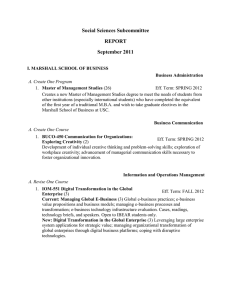 Social Sciences Subcommittee REPORT September 2011