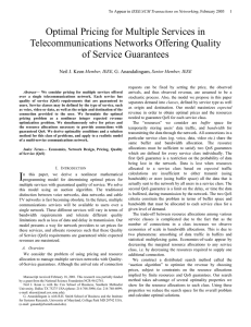 Optimal Pricing for Multiple Services in Telecommunications Networks Offering Quality