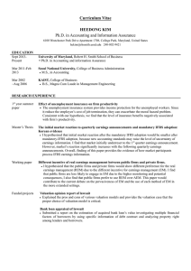 Curriculum Vitae  HEEDONG KIM Ph.D. in Accounting and Information Assurance
