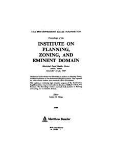 INSTITUTE ON PLANNING, ZONING, AND EMINENT DOMAIN