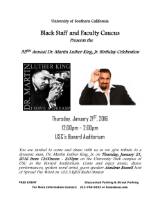 Black Staff and Faculty Caucus  Thursday, January 21 , 2016