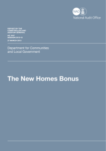 The New Homes Bonus Department for Communities and Local Government REPORT BY THE