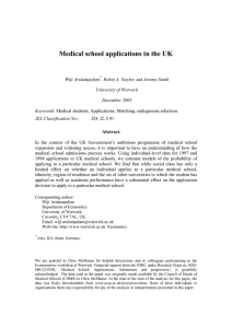 Medical school applications in the UK