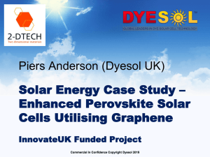 Solar Energy Case Study – Enhanced Perovskite Solar Cells Utilising Graphene