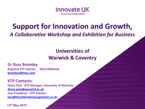 Support for Innovation and Growth, Universities of Warwick &amp; Coventry