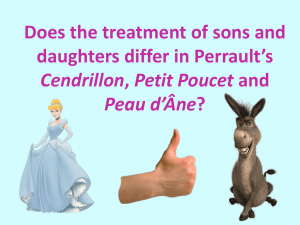 Does the treatment of sons and daughters differ in Perrault’s Cendrillon Peau d’Âne