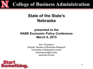 College of Business Administration State of the State’s Nebraska presented to the