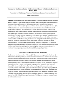 – Nebraska and Survey of Nebraska Business: Consumer Confidence Index