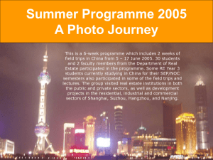 Summer Programme 2005 A Photo Journey