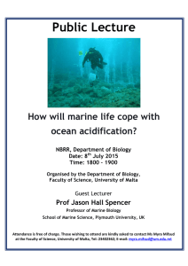 Public Lecture  How will marine life cope with ocean acidification?