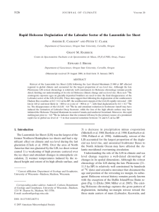 Rapid Holocene Deglaciation of the Labrador Sector of the Laurentide... A E. C *