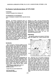 The Rainbow hydrothermal plume, 36ø15'N, MAR C.R.German G.P.Klinkhammer