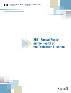 2011 Annual Report on the Health of the Evaluation Function