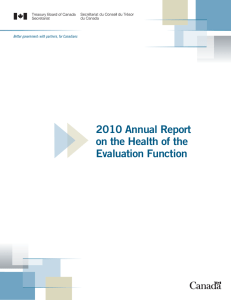 2010 Annual Report on the Health of the Evaluation Function