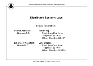 Distributed Systems Labs