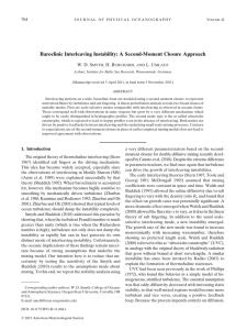 Baroclinic Interleaving Instability: A Second-Moment Closure Approach W. D. S ,