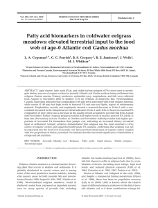 Fatty acid biomarkers in coldwater eelgrass Gadus morhua