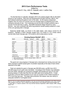 2013 Corn Performance Tests Edited by The Season