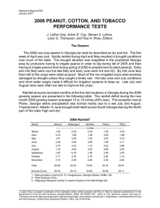 2006 PEANUT, COTTON, AND TOBACCO PERFORMANCE TESTS