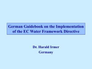 German Guidebook on the Implementation of the EC Water Framework Directive Germany