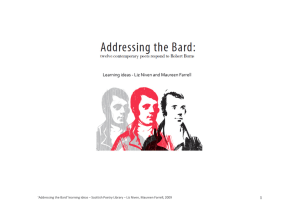 1  ‘Addressing the Bard’ learning ideas – Scottish Poetry Library – Liz Niven, Maureen Farrell, 2009 