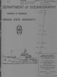 OREGON STATE UNIVERSITY 1 DEPARTMENT of OCEANOGRAPHY SCHOOL of SCIENCE