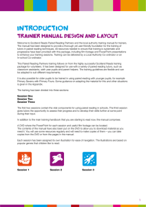 Introduction Trainer Manual design and layout