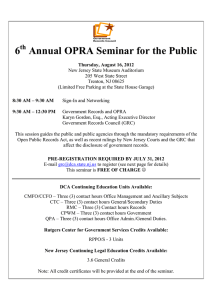 6 Annual OPRA Seminar for the Public th