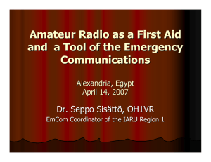 Amateur Radio as a First Aid