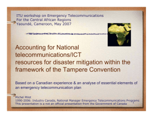 ITU workshop on Emergency Telecommunications For the Central African Regions