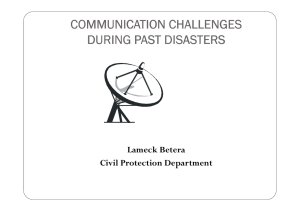 COMMUNICATION CHALLENGES DURING PAST DISASTERS