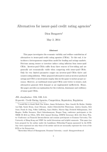 Alternatives for issuer-paid credit rating agencies ∗ Dion Bongaerts May 2, 2014
