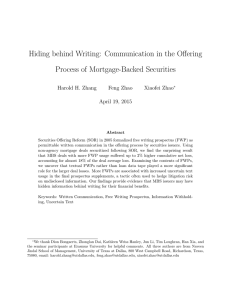 Hiding behind Writing: Communication in the Offering Process of Mortgage-Backed Securities