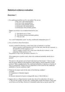 Statistical evidence evaluation Exercises 1