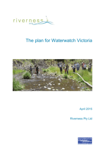 The plan for Waterwatch Victoria  April 2015 Riverness Pty Ltd