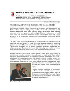 ISLANDS AND SMALL STATES INSTITUTE  UNIVERSITY OF MALTA