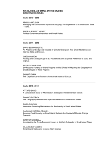 MA (ISLANDS AND SMALL STATES STUDIES) DISSERTATION TITLES – 2015 Intake 2013