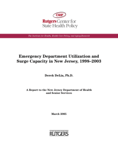 Emergency Department Utilization and Surge Capacity in New Jersey, 1998–2003