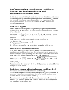 Confidence-regions,  Simultaneous confidence- intervals and Confidence-interval  with
