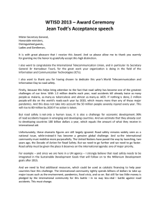 WTISD 2013 – Award Ceremony Jean Todt’s Acceptance speech