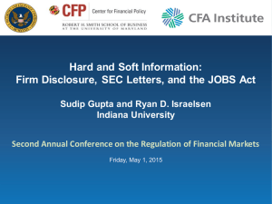 Hard and Soft Information:  Sudip Gupta and Ryan D. Israelsen