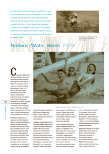 Each year National water week provides an opportunity for natural