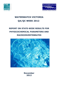 WATERWATCH VICTORIA QA/QC WEEK 2012 REPORT ON STATE-WIDE RESULTS FOR