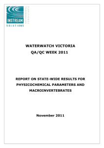 WATERWATCH VICTORIA QA/QC WEEK 2011 REPORT ON STATE-WIDE RESULTS FOR