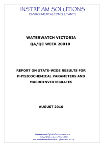 INSTREAM  SOLUTIONS  WATERWATCH VICTORIA QA/QC WEEK 20010