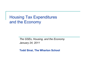 Housing Tax Expenditures and the Economy The GSEs, Housing, and the Economy